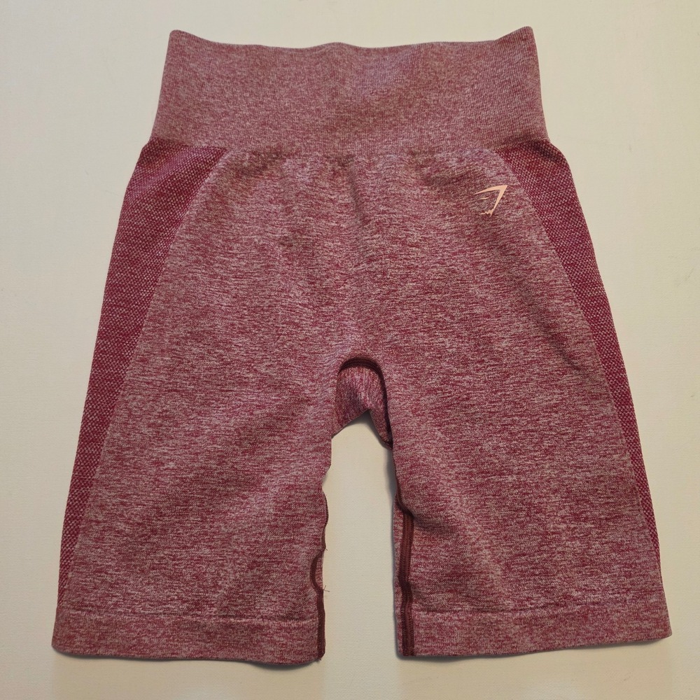 Gymshark Vital Seamless 2.0 Marl High Waist Athletic Shorts Burgundy Red Size S